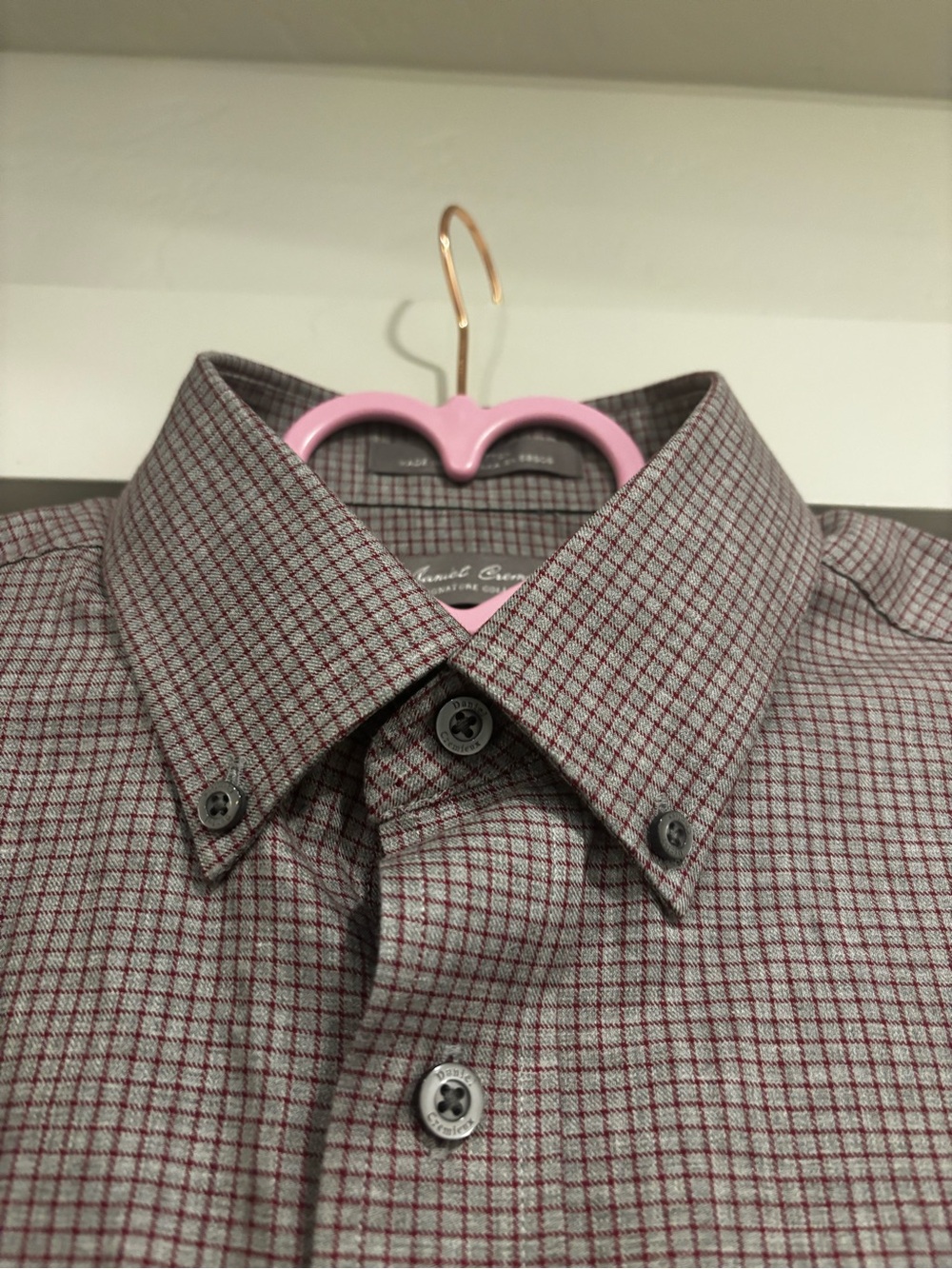 Daniel Cremieux Men's Check Button-Down Shirt - Burgundy and Gray
